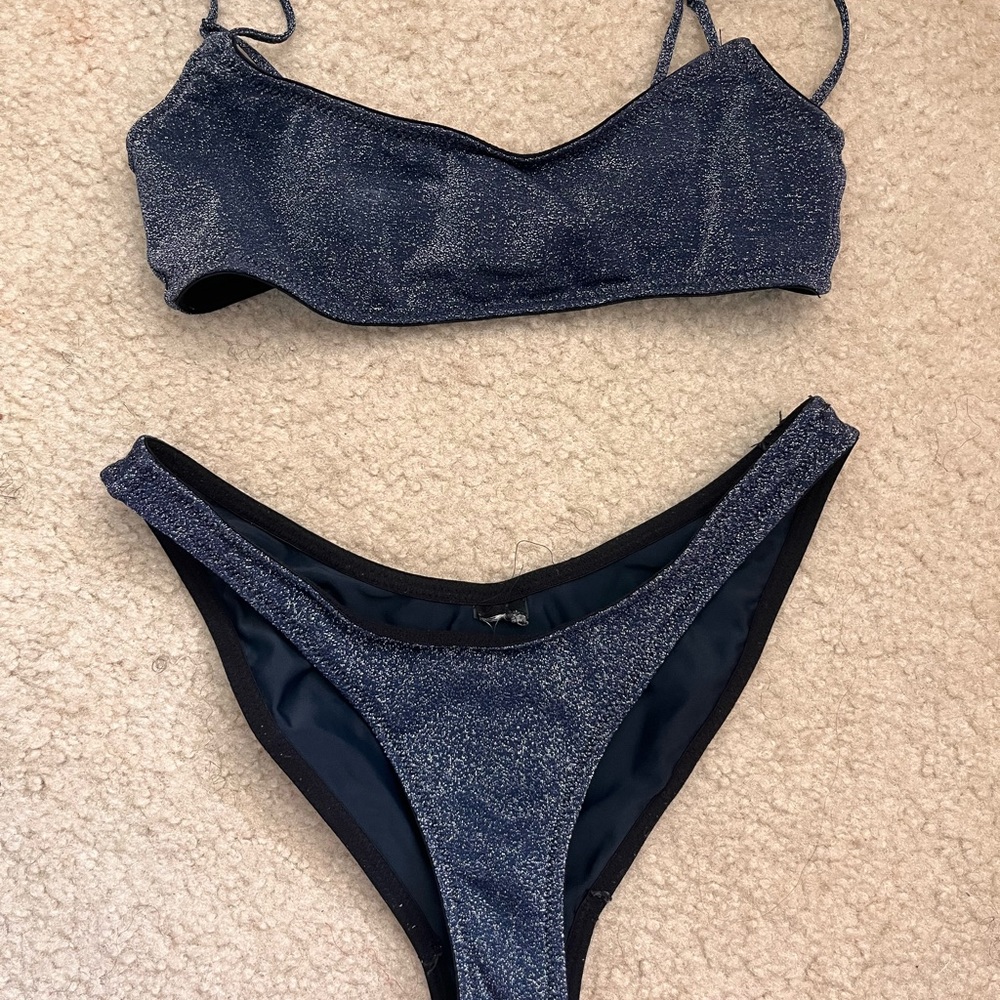 triangl bikini navy sparkle glitter